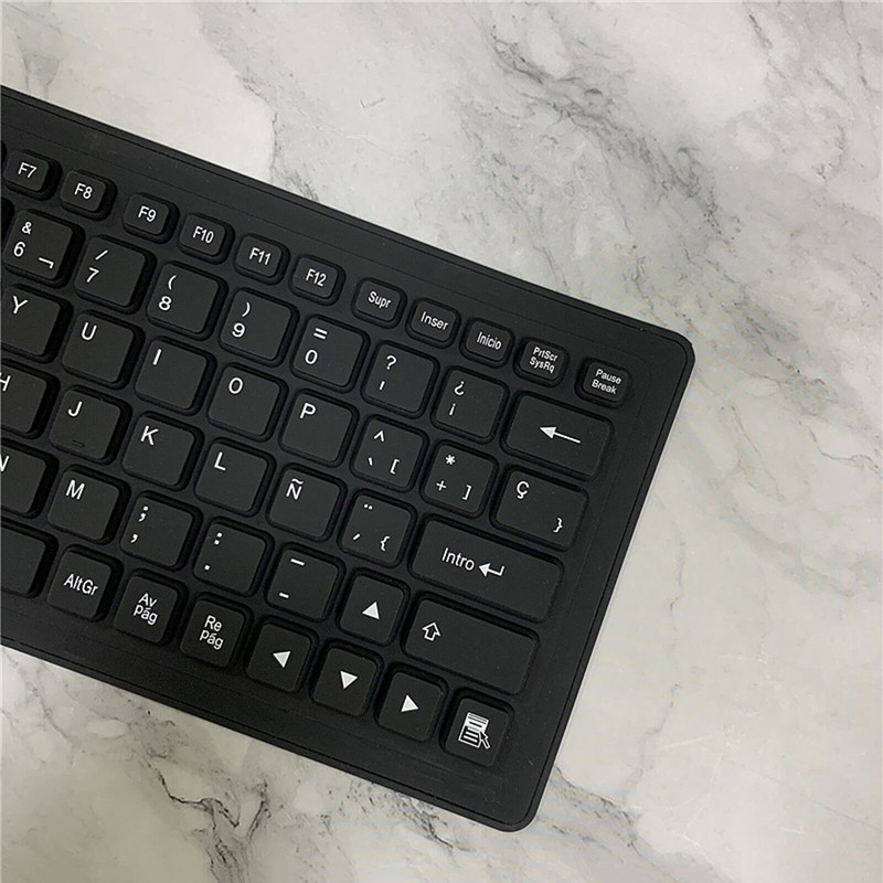 84 Keys Spanish USB Wired Silicone Keyboard Foldable Soft Silicone