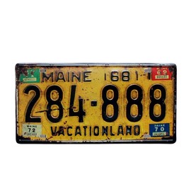 ALOHAMONI American USA License Plate Tin Sign Metal Vintage Retro Route 66 ROUTE 66 California West Coast Hawaii (⑫MAINE)