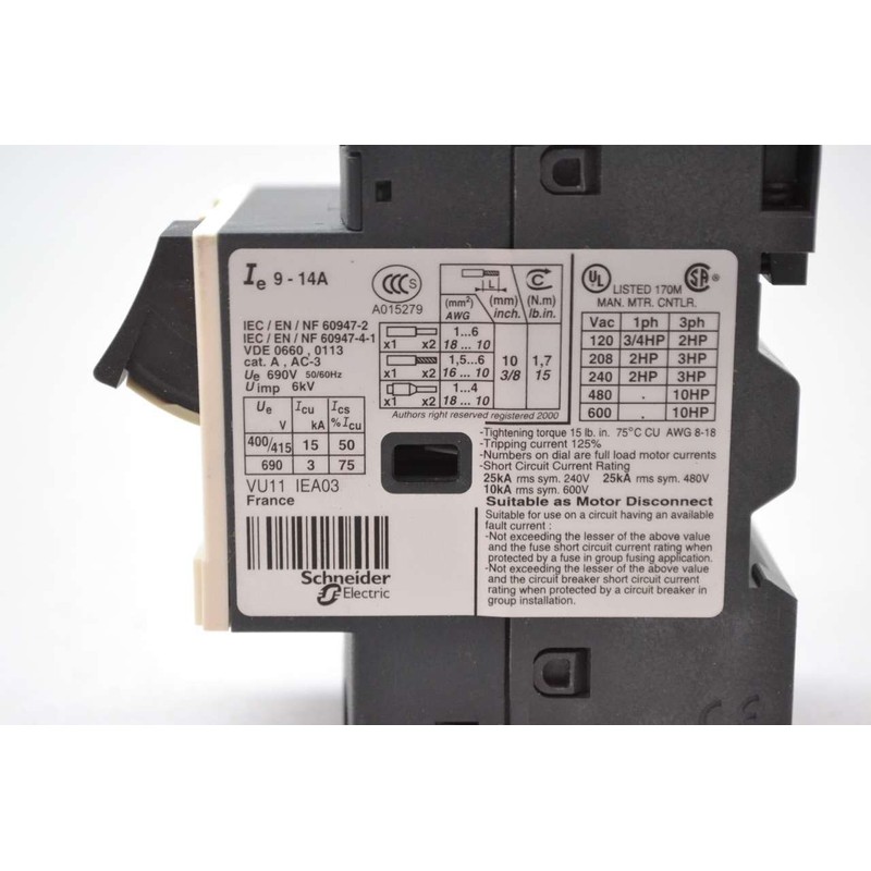 "Telemecanique GV2ME16 STARTER, PUSHBUTTON, "