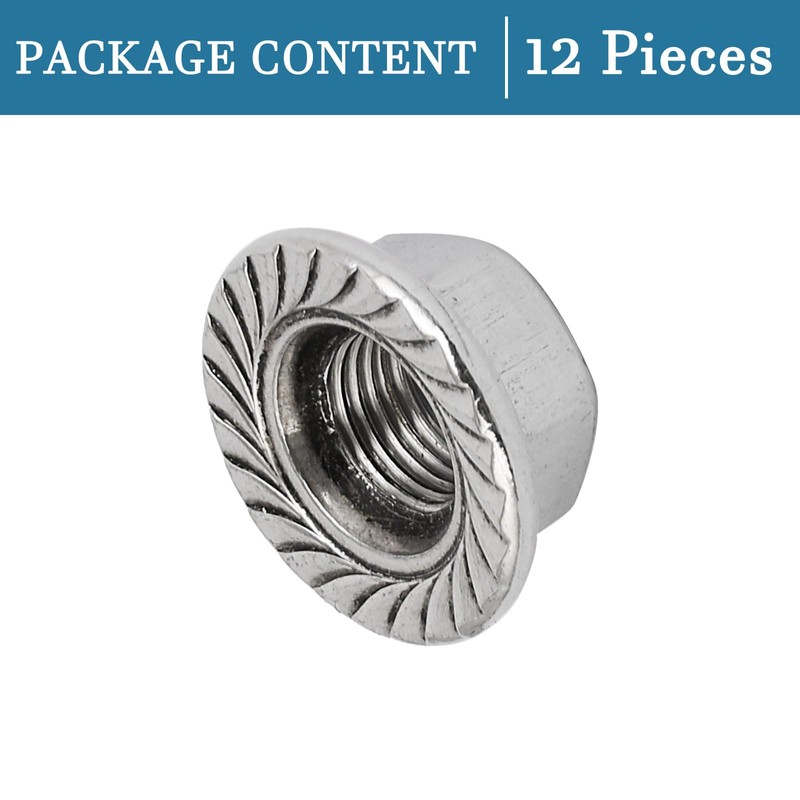 QUARKZMAN M10 x 1.25 mm Hexagonal Flange Nuts x 12