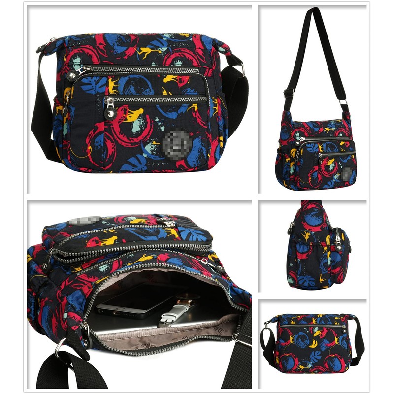 Cross body Bag Women Multi Pocket Lightly Nylon Messenger Bag