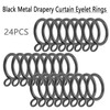 Joyangy 1 inch Black Metal Drapery Curtain Eyelet Rings for