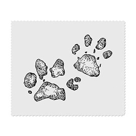 2 x 'Muddy Paw Prints' Microfibre Lens/Glasses Cleaning Cloths (LC00002625)