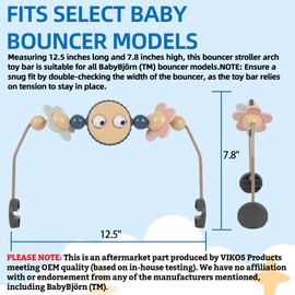 VIKOS Products Toy Bar for Baby Bouncer Stroller Arch Toy - Googly Eyes Toy for Baby Car Seat - Baby-Safe Plastic Baby Bouncer Toy Bar - Easy to Install Baby Bouncer Accessory - No Music&Short Handle