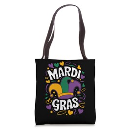 Mardi Gras Jester's Hat Costume Mardi Gras Mask Tote Bag