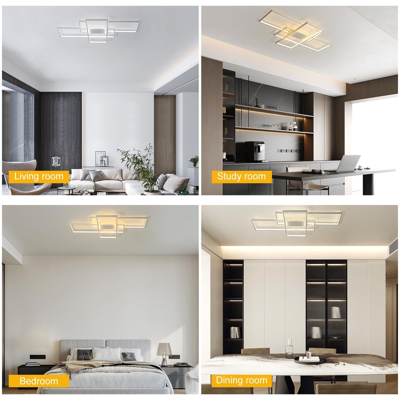 GEADI Modern Dimmable Ceiling Light,35.4" White Led Ceiling Light Fixtures
