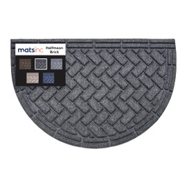 Mats Inc. Artisan Entry Front Door Mat - Rubber Back Indoor Outdoor with Half Moon Brick Design, Water Absorbing Welcome Front Door Mat Outside Entrance Made in The USA, 2' x 3'(Blue)