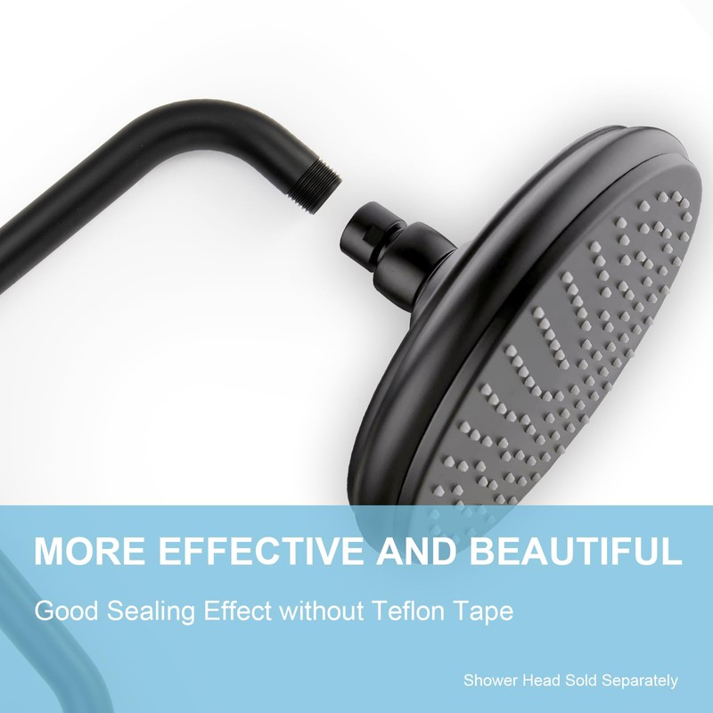 OFFO Shower Head Extension Arm 13 in, S Shaped High