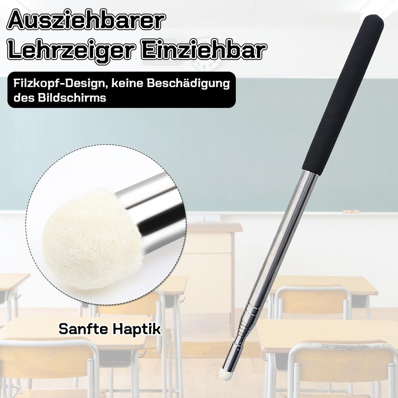Scettar Pointing Rod Extendable 120 cm, Telescopic Pointing Rod, Stainless