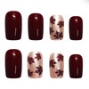 Fall Press on Nails Medium Square Fake Nails with Maple