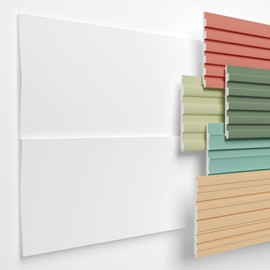 HEXIMO Slat Wall (Sample Piece) Made of XPS - Slat Wall Panels, Slat Cladding Acoustic Panels White (15 cm, HLM-12-01 White) Wall Cladding DIY