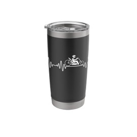 Recumbent Bike Heartbeat Men Women Funny Recumbent Bicycle Stainless Steel Insulated Tumbler