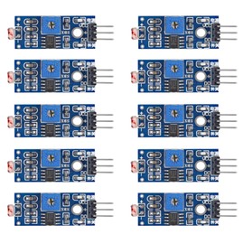 DIANN LM393 5 mm LDR Photosensitive Sensor Module 3 Pins Light Dependent Resistor Sensor Module Digital Light Detection Pack of 10