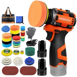 Brushless Cordless Polisher, 2 Variable Speed Mini Buffer Polisher (0-500/0-3000 RPM), 2Pcs 3.0Ah Batteries, 1/2/3" Backing Pads, 52 Accessories, Small Sander for Car Detailing/Buffing/Sanding/Waxing