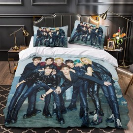 Zbeiba Bed Linen 135 x 200 cm, Strey Kids Duvet Cover Pillowcases 3D Printed Bedding Set on Soft Microfibre Cotton for Teenagers Adults (KZ3, 135 x 200 + 2 x 80 x 80 cm)