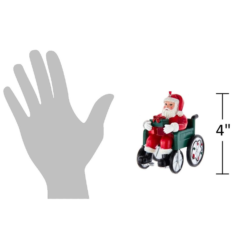 The Bridge Collection Santa in Wheelchair Ornament - Santa Claus