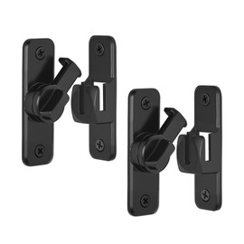 KOVOSCH 2 Pack Sliding Barn Door Lock, 90/180 Degree Flip Gate Latch, Zinc Alloy Barn Lock Latch Hardware for Barn, Garden, Cabinet, Bathroom, Black