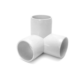 QWORK 3 Way 1/2" Tee PVC Fitting Elbow, 20 Pack PVC Fitting Connector,Furniture Grade, for Building Furniture and PVC Structures, White