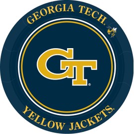Georgia Tech Yellow Jackets Party Supplies 48 Piece Officially Licensed University Set: 16oz Plastic Beverage Cups, 9" Paper Plates, Luncheon Napkins, Complete Party Supplies for 16 Guests by Westrick