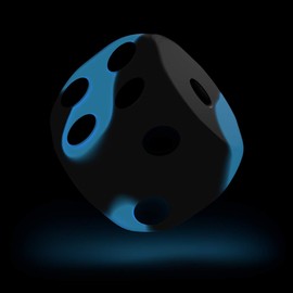 Oakie Doakie Dice D6 Dice 16 mm Glow in The Dark Deep Ocean (12) Role Playing