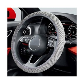 Ohleats Car Steering Wheel Cover, 15 Inches Automotive Steering Wheel Protector, Elastic Stretch Steering Wheel Cover for Most Vehicles, Universal Interior Decor Car Accessories (Gray)