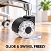 5 Pack 2 Inch Office Chair Caster Wheels, 11mm Stem