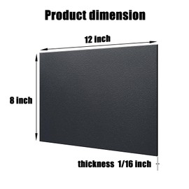 ABS Plastic Sheet 1/16 Inch Thick 8" x 12" (4-Pack),Two-Sided Heat Moldable Panel (Thermoplastic Textured Front & Smooth Back), Black Thermoform Board Great for DIY Projects, Decor, Handcrafts