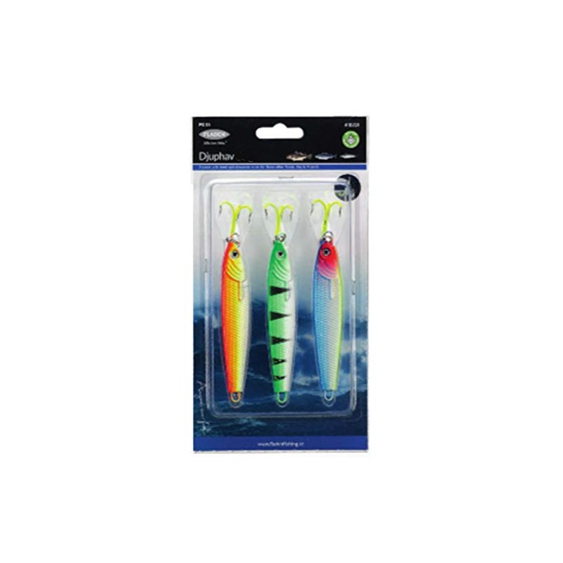 Fladen DJUPHAV Pirk Set, This 3-Piece Set Includes Assorted Coloured
