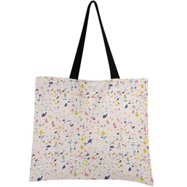 visesunny Women Extra Large Tote Bag Colored Terrazzo Pattern Shoulder Bags Ladies Beach Travel Reusable Grocery Shopping Portable Storage Handbag