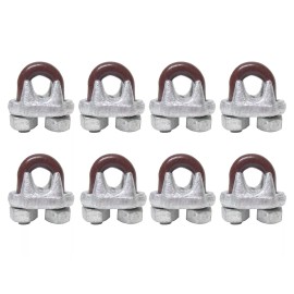 Unbranded 5/8" Wire Rope Clip U-Bolt Cable Clamp Drop Forged Galvanized Painted - 8 Pack