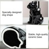Comeon Ceramic Dog White/Black Toilet Brush and Holder Set, Plastic