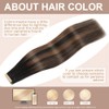 Natural Black Mixed Chestnut Brown Tape in Hair Extensions Human