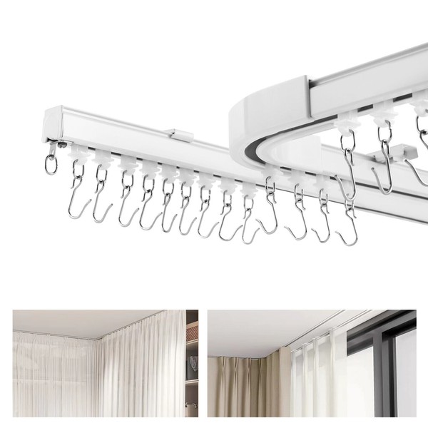 SENDERPICK Curtain Track Rail Set For Ceiling Room Divider Privacy
