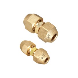Air Conditioning Pipe Coupling Adapters for Diameter 1/4" and 3/8" Copper Pipe Extension Joint Connectors with Flare Nutsand Connectors -2Pcs