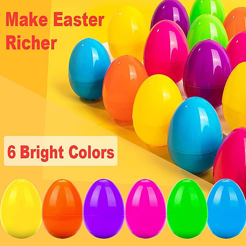 Easter Eggs Empty,50 Fillable Colorful Bright Fake Eggs | Colorful