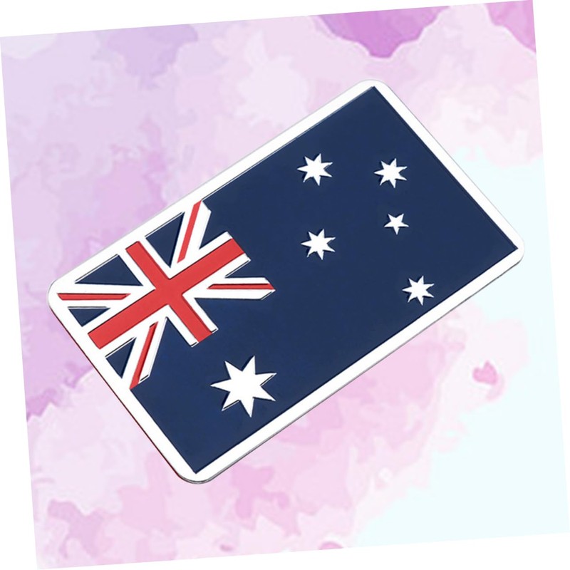 SUPVOX Australia Car Emblem Sticker - Rectangular Aluminum National Flag