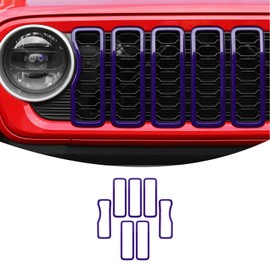 Linskip Grille Inserts Compatible with 2024 Jeep Wrangler JL 4XE & Gladiator JT Sport Rubicon Sahara Willys Mojave Rubicon, Meshless Grille Bezel Covers, Exterior Accessories(Purple)