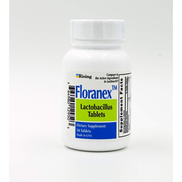 Rising Pharma - Floranex Tablets - Lactobacillus Tablets Probiotic Dietary Supplements - 50 Tablets