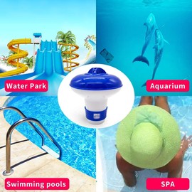 M.Q.L. Floating Chemical Chlorine Dispenser, Chemical Chlorine Bromine Floater for Swimming Pool Hot Tubs Spa, Dispenser Only - 13x13.5cm - 250g Capacity