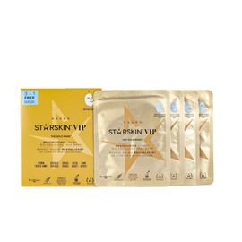 STARSKIN VIP Gold Mask Face 4x40g, Coconut Bio-Cellulose Revitalizing Face Mask for all Skin Types, Korean Skin Care, Instant Hydration and Plump, Moisturizing and Nourishing, K Beauty Skincare