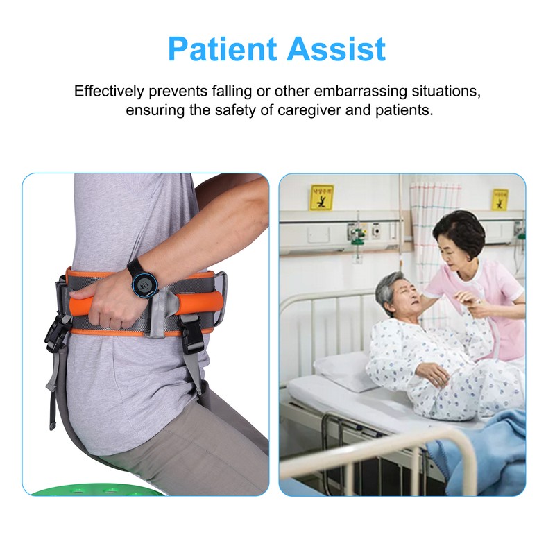 Transfer Belt Safety Nursing Elderly Patient Assist with 7 Handles