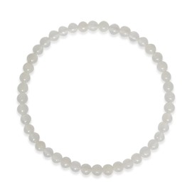 Vifaleno Jade White Natural White Round Bracelet 4mm, jade
