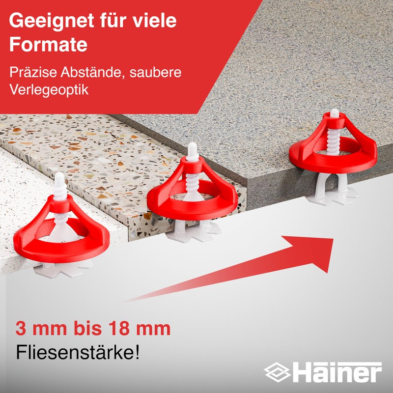 Hainer® Tile Levelling System - 300-Piece Tile Laying Aid Starter