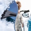 langyoujia Car Ice Scraper with Broom, 2-in-1 Car Ice Scraper