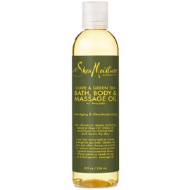 SheaMoisture Massage Oil - Olive & Green Tea with Avocado Oil, Deeply Moisturizing Bath & Body Massage Oils for Dry Skin, 8 Fl Oz