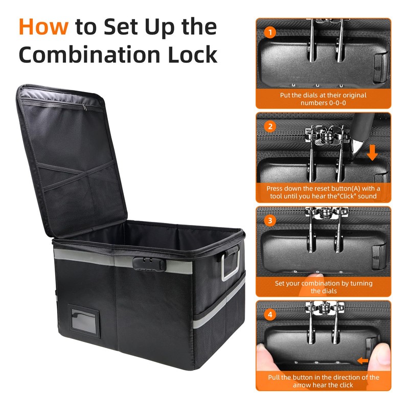 Fireproof Document Organizer Bag with Lock - Waterproof File Storage