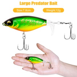 Wobbler Pike, Pike Bait, 9.2 cm, 12 g, Pack of 5 Top Water Fishing Lures, Floating Bait for Bass Catfish Pike, Bigbait Pike Bait, Predator Fish Bait