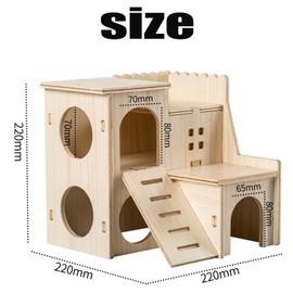 YouXiaor Guinea Pig House, Rodent Sleeping House, Guinea Pig Accessories, Wooden Hiding Place with Flat Roof and Ventilation Holes for Small Pets Dwarf Hamsters