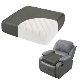 HOMBYS 5" Thick Egg Shaped Foam Recliner Chair Cushion for Elderly, Thicken & Extra Large Seat Cushion Cahir Pad for Couch, Armchair, Wheelchair for Easy to Stand Up & Reduce Hip & Lumbar Pain, Gray