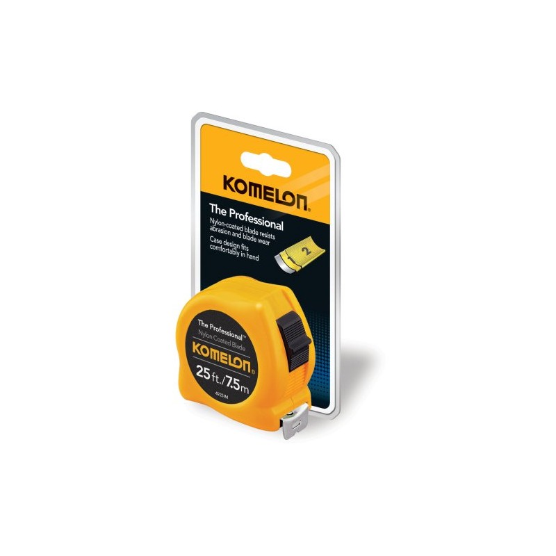 Komelon 4925IM The Professional 25-Foot Inch/Metric Scale Power Tape, Yellow